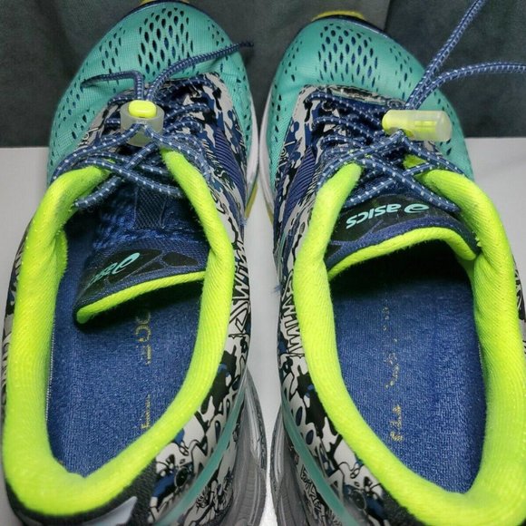 ASICS Gel-Noosa Tri 10 T530N Indigo Blue Aqua Mint Running Shoes Mens 7 - Picture 7 of 9